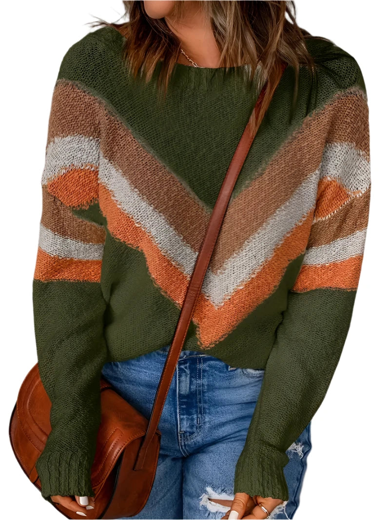 Giulia - Striped Round Neck Sweater for Women